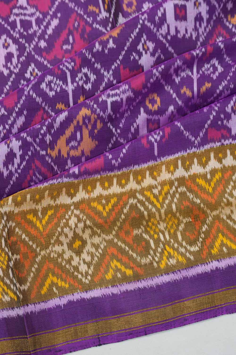 Rajkot Patola Silk Ikat Violet Saree