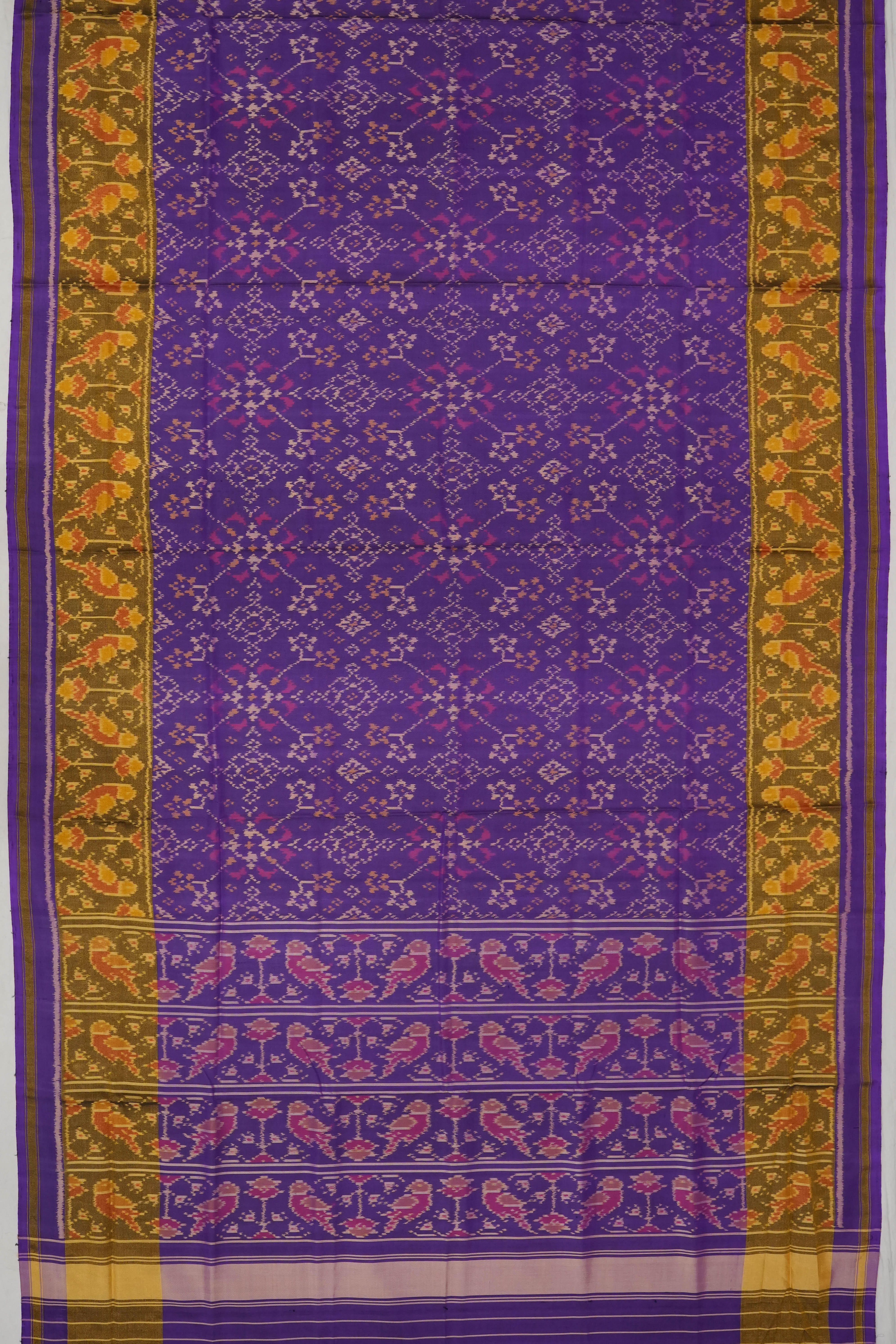 Rajkot Patola Silk Ikat Violet Saree