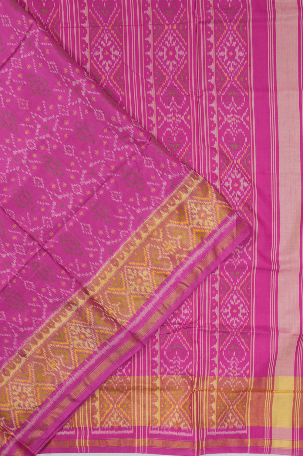 Rajkot Patola Silk Ikat Pink Saree