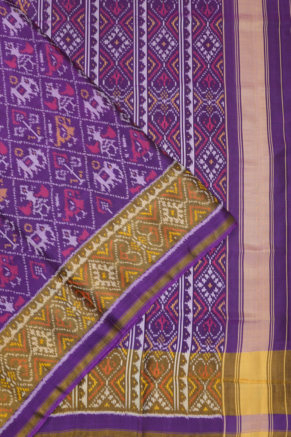 Rajkot Patola Silk Ikat Purple Saree