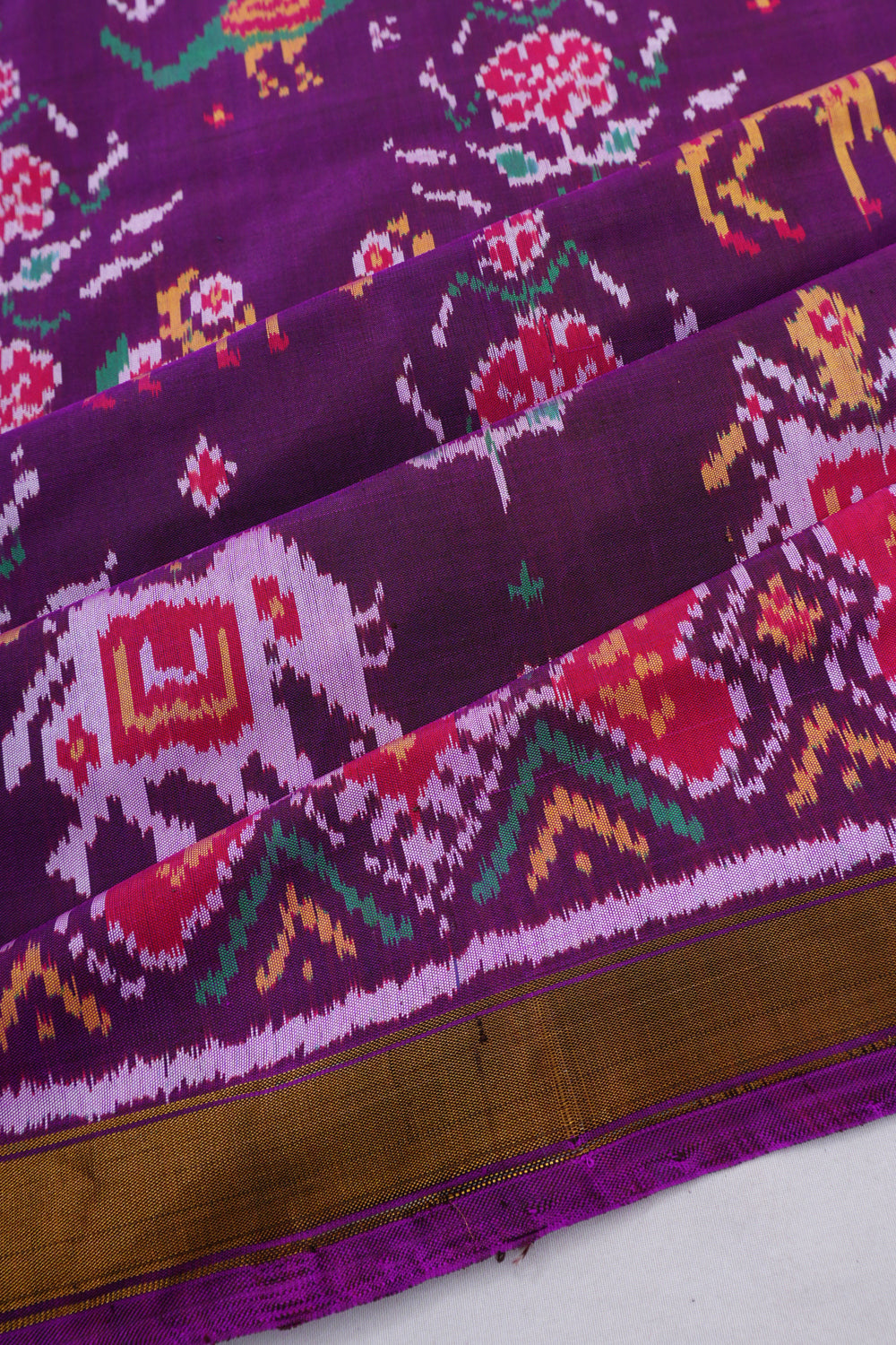 Rajkot Patola Silk Ikat Purple Saree