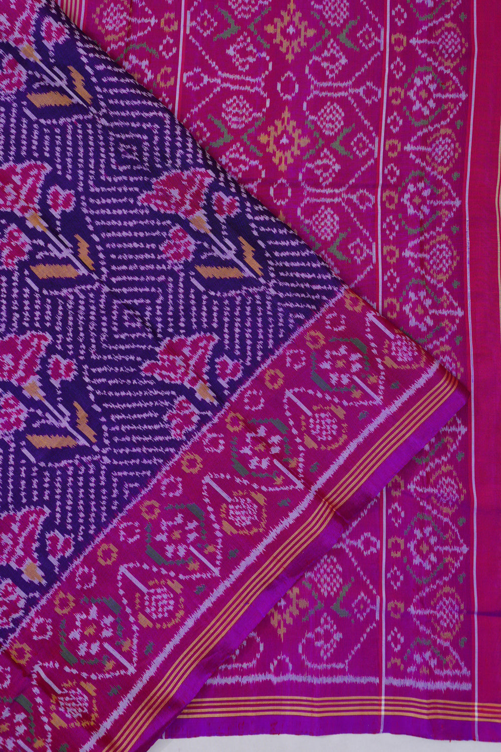 Semi Patan Silk Ikat Blue Saree