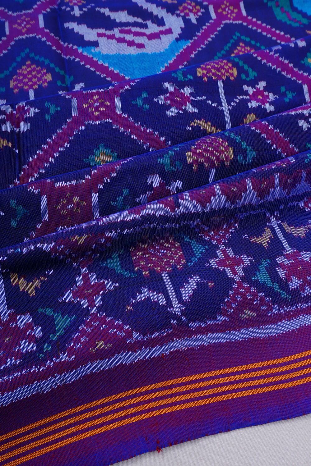 Semi Patan Silk Ikat Blue Saree