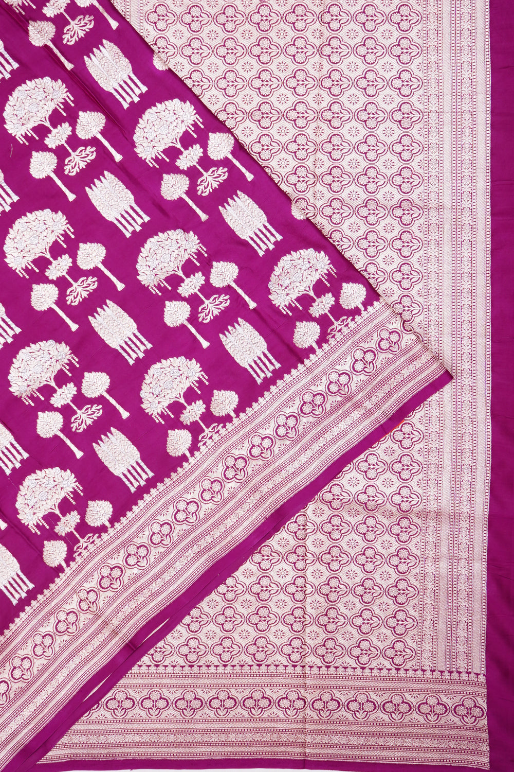 Vaanya Banaras Silk Brocade Magenta Pink Saree