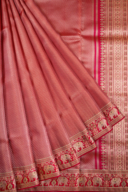 Kanchipuram Silk Brocade Red Saree