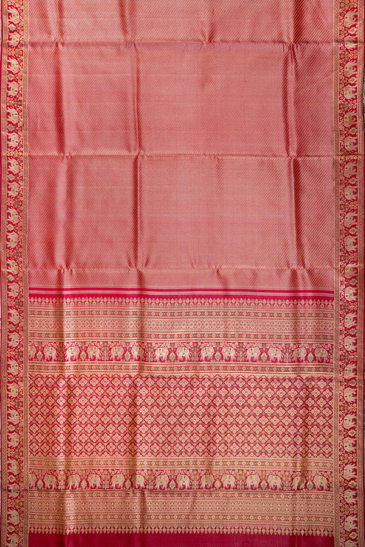 Kanchipuram Silk Brocade Red Saree