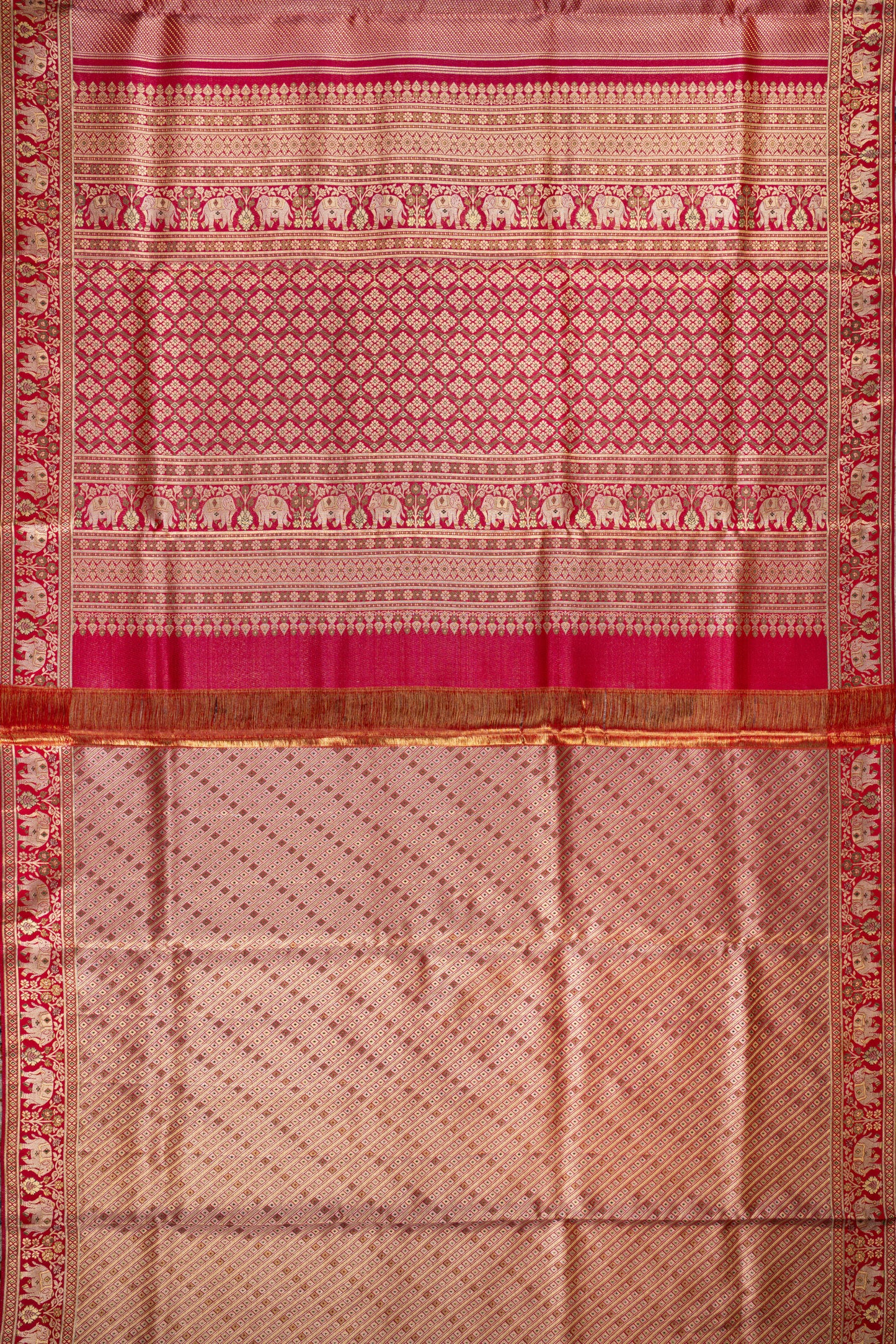 Kanchipuram Silk Brocade Red Saree