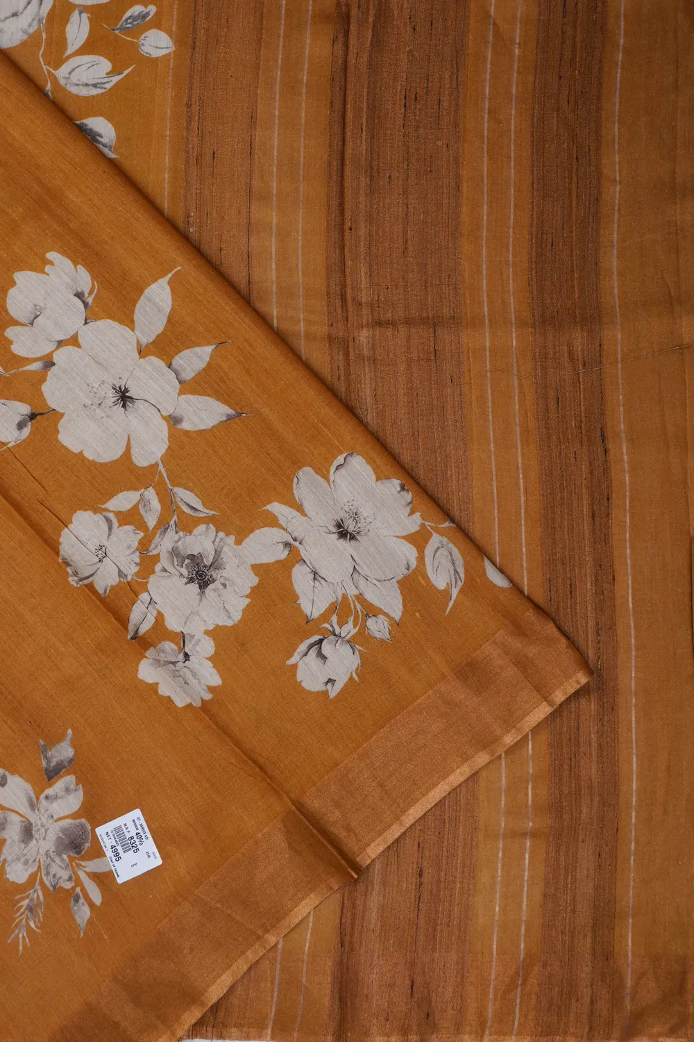 Tussar Printed Yellow Saree