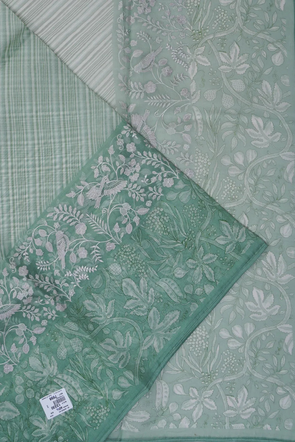 Organza Brocade Green Saree