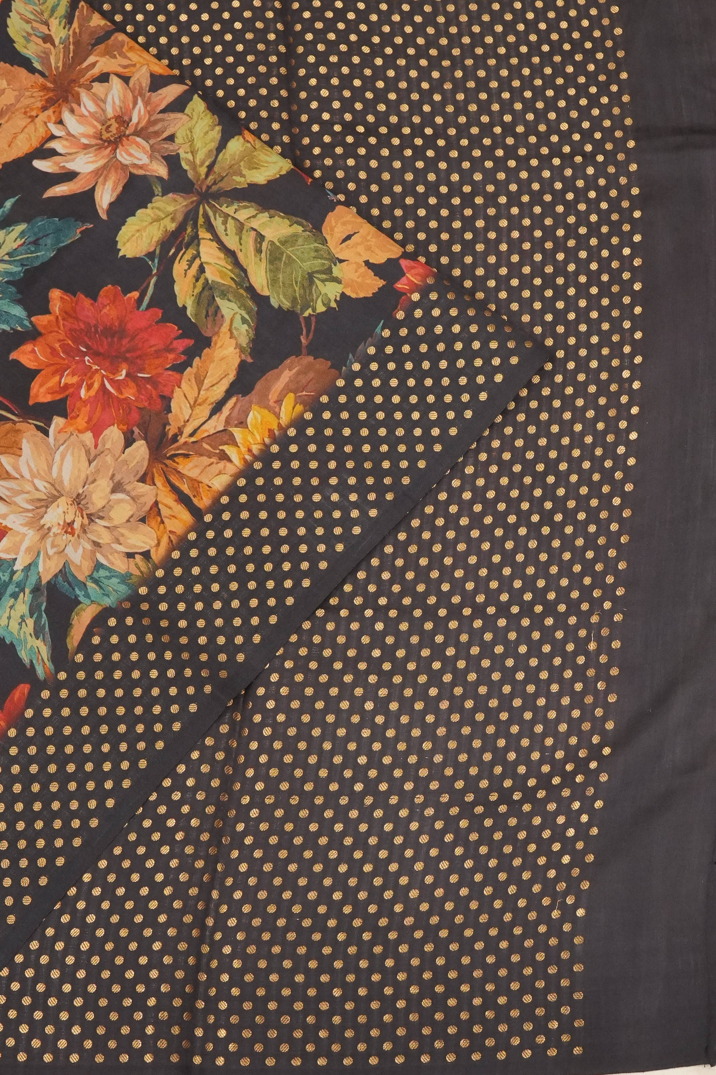 Vaanya Banaras Silk Printed Black Saree