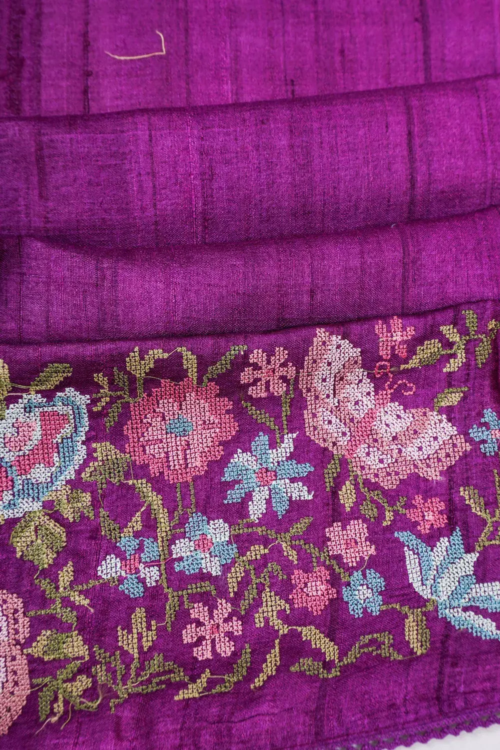 Tussar Butta Violet Saree