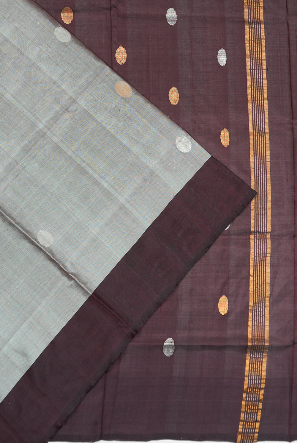 Uppada Silk Butta Grey Saree