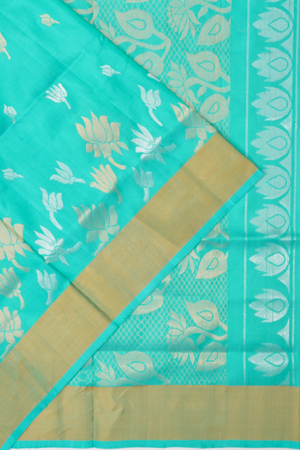 Uppada Silk Butta Sea Green Saree