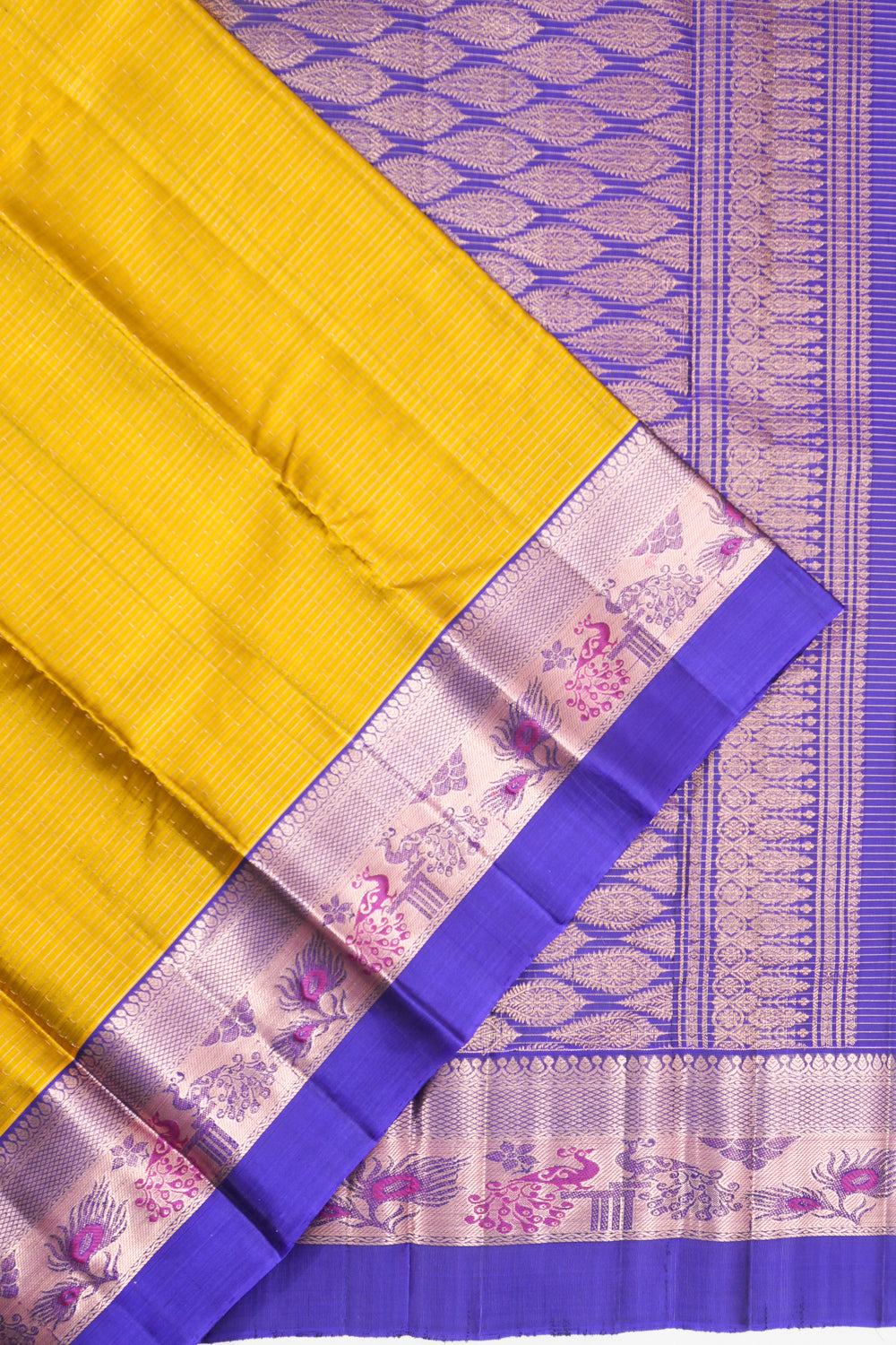 Soft Silk Brocade Yellow Saree