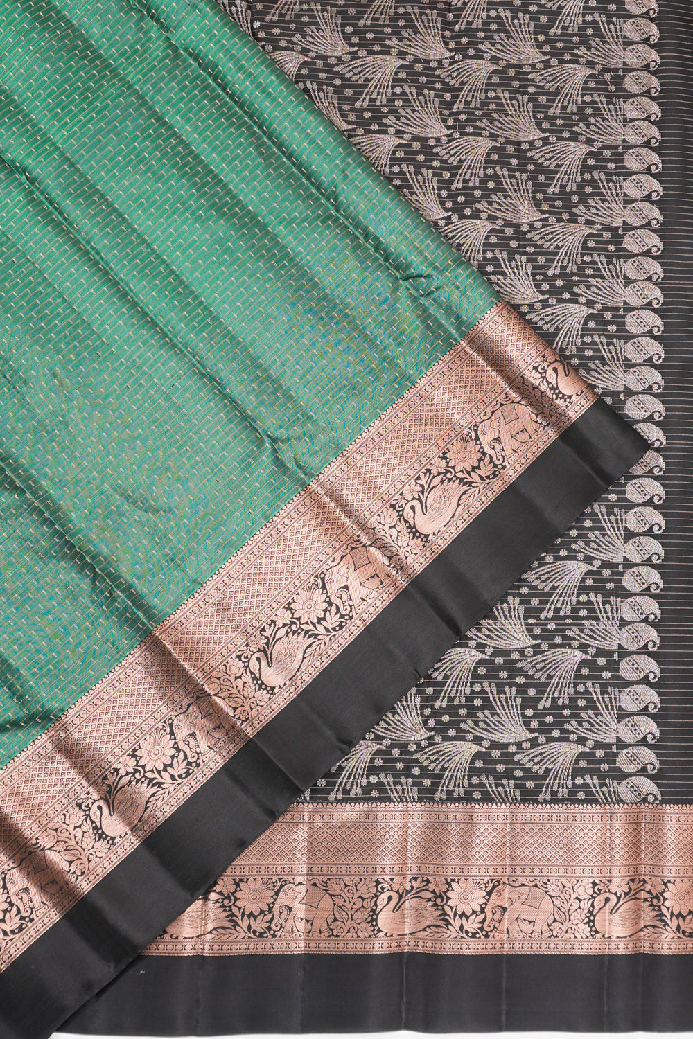 Soft Silk Brocade Green Saree
