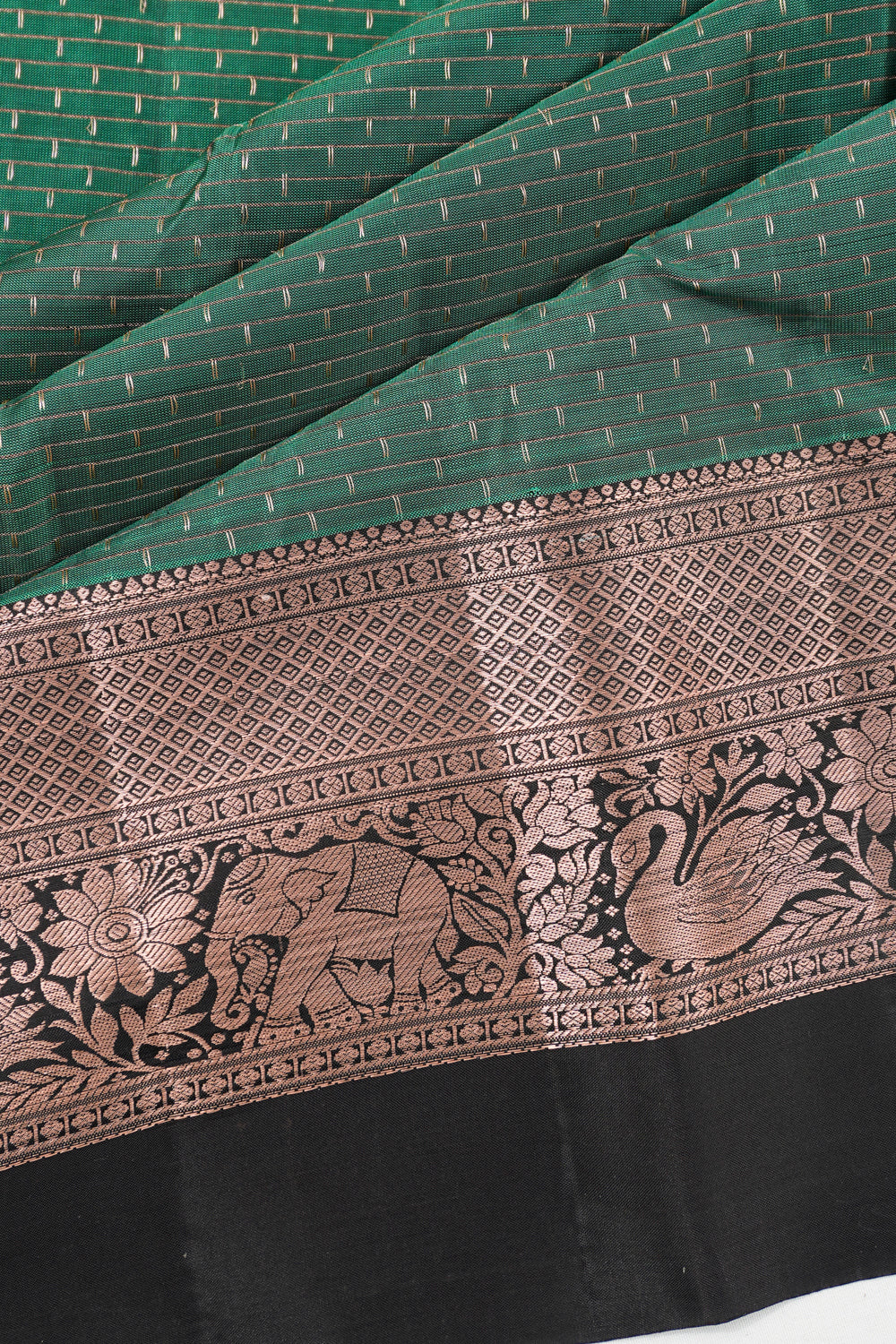 Soft Silk Brocade Green Saree