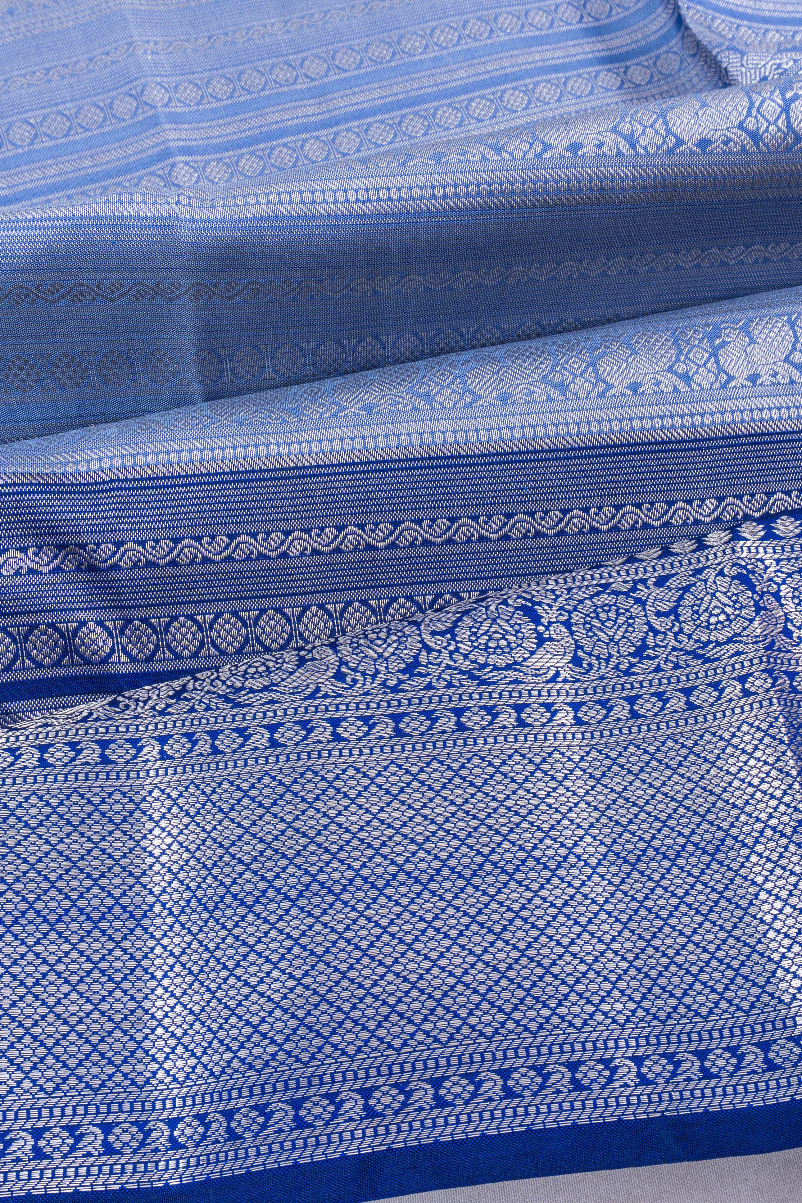 Kanchipuram Silk Brocade Blue Saree