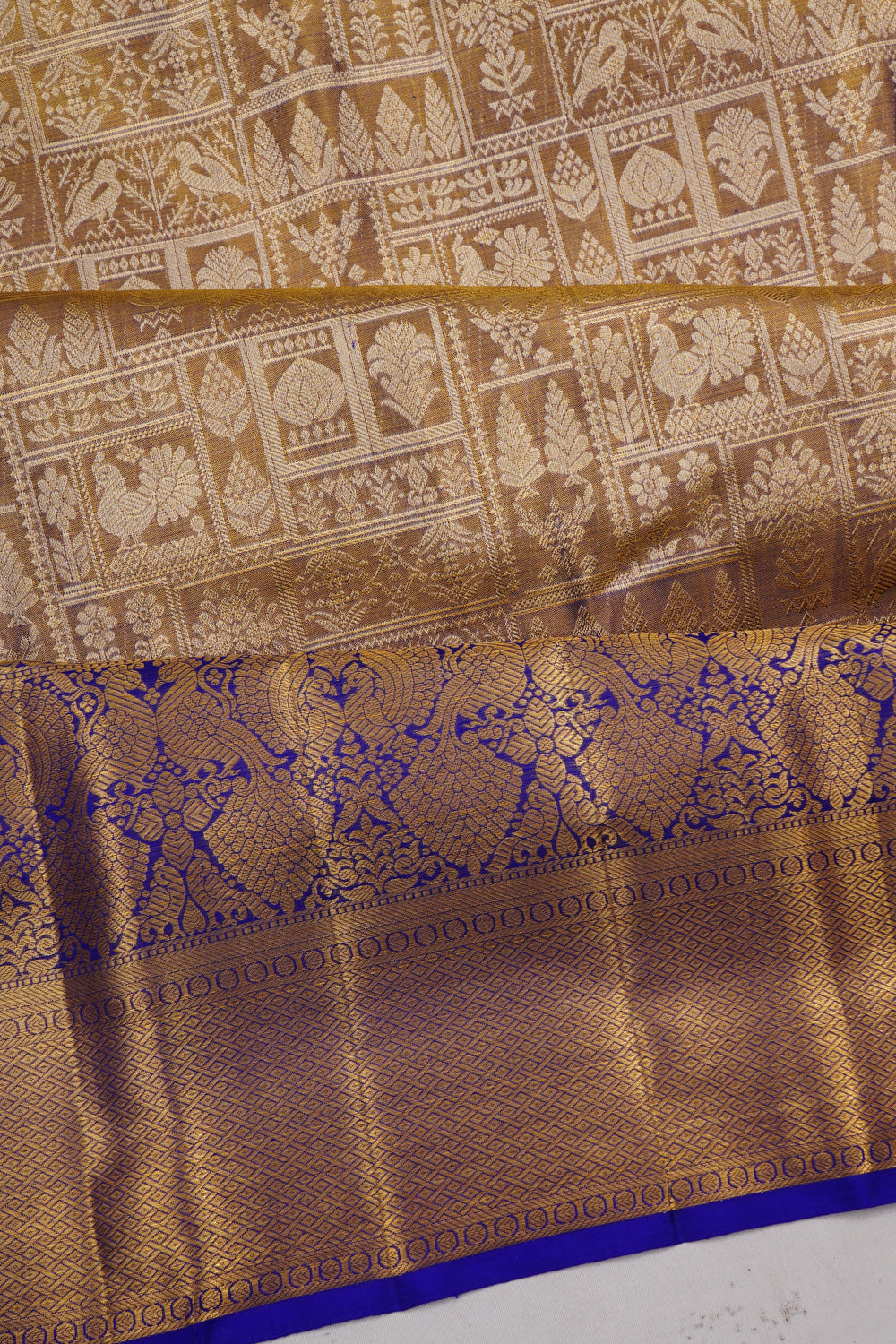 Taranga Kanchi Silk Tissue Brocade Violet Saree