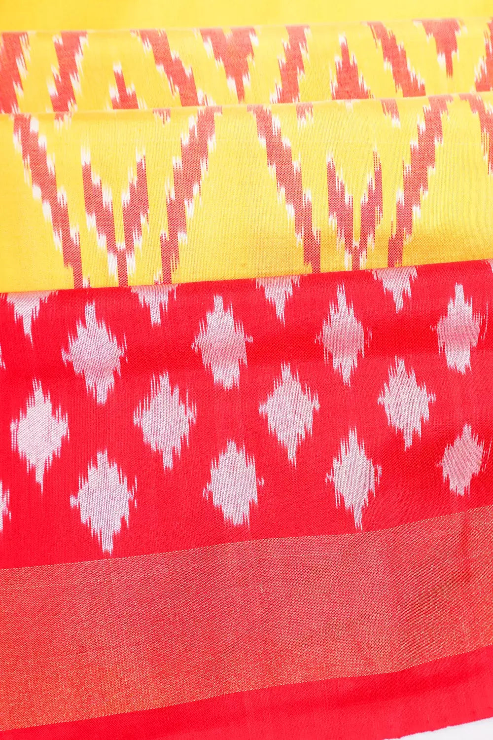 Pochampally Silk Ikat Yellow Saree