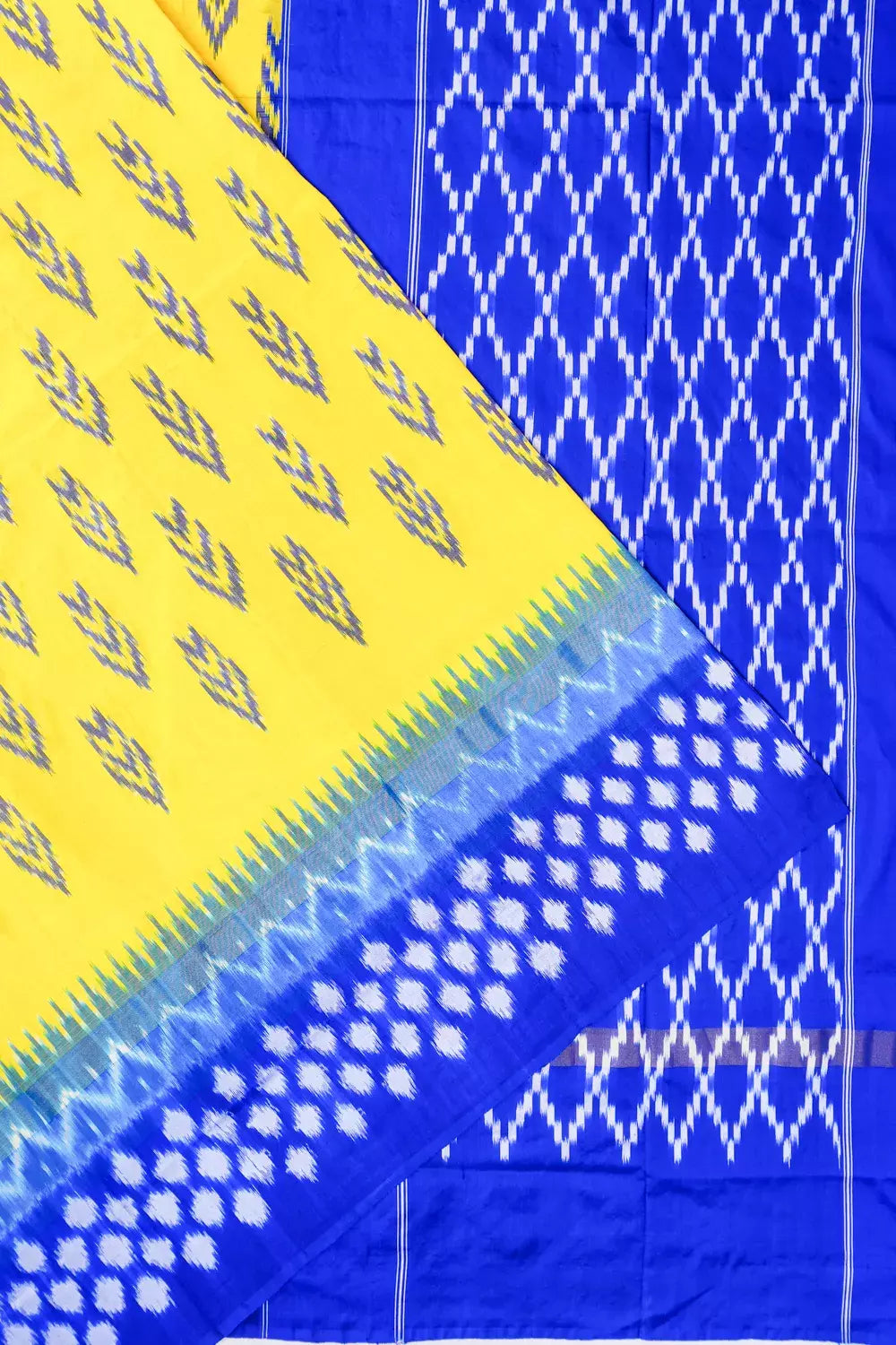 Pochampally Silk Ikat Yellow Saree