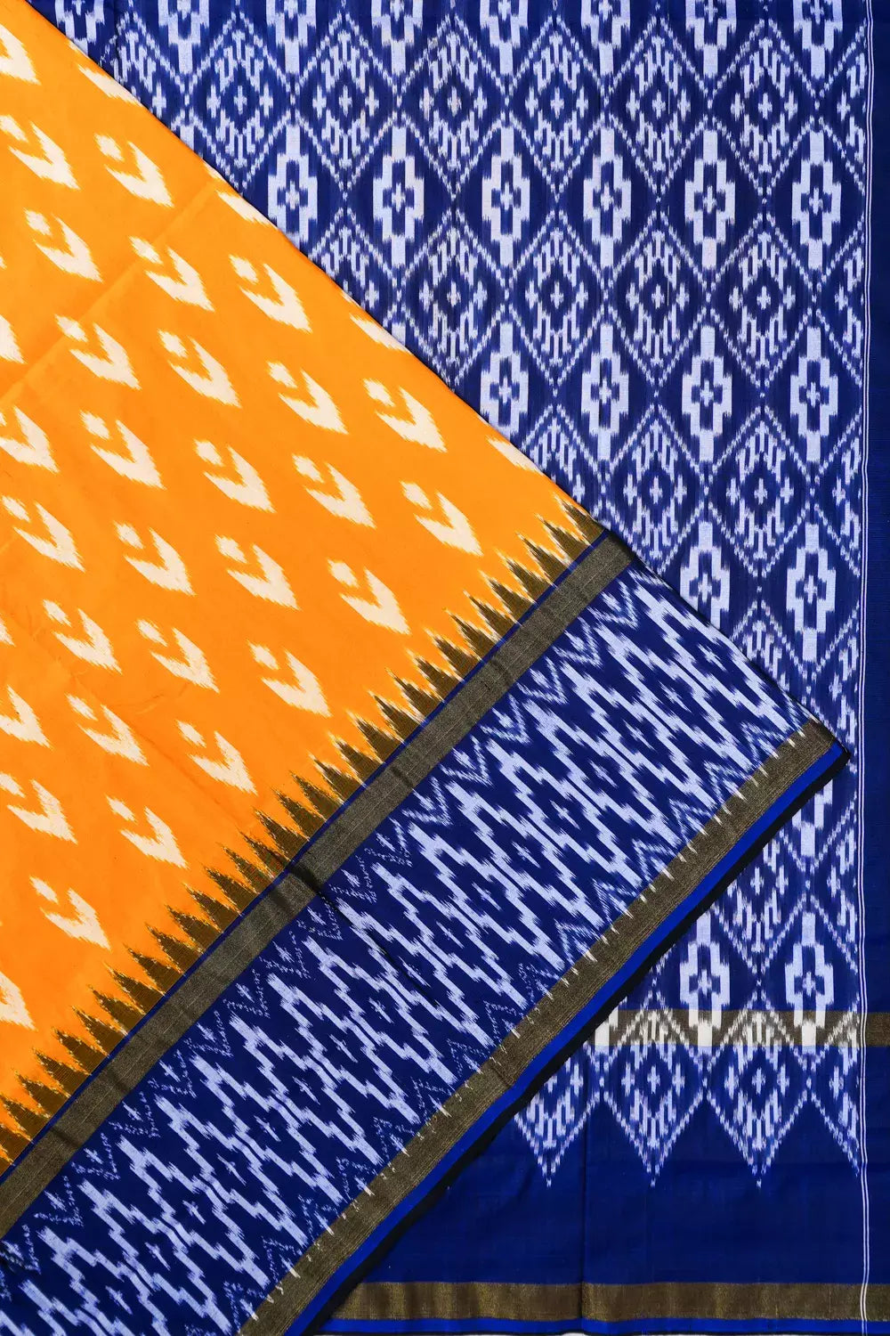 Pochampally Silk Ikat Yellow Saree