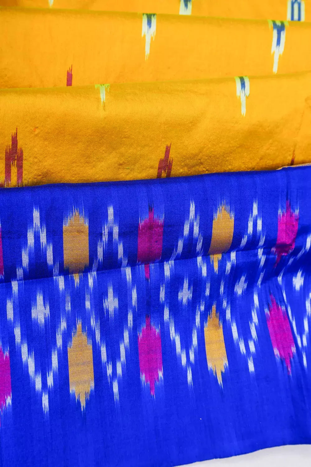 Pochampally Silk Ikat Yellow Saree