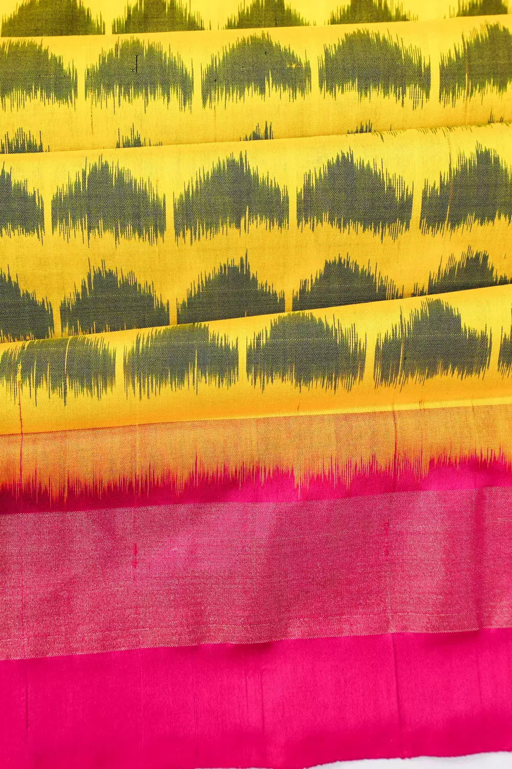 Pochampally Silk Ikat Yellow Saree