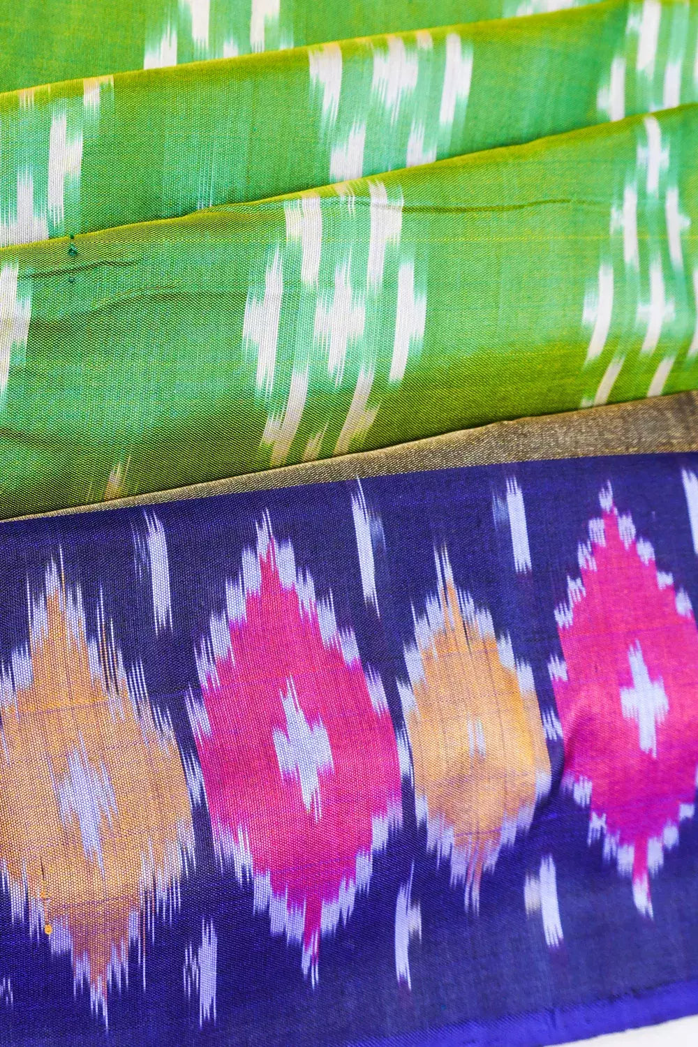 Pochampally Silk Ikat Green Saree