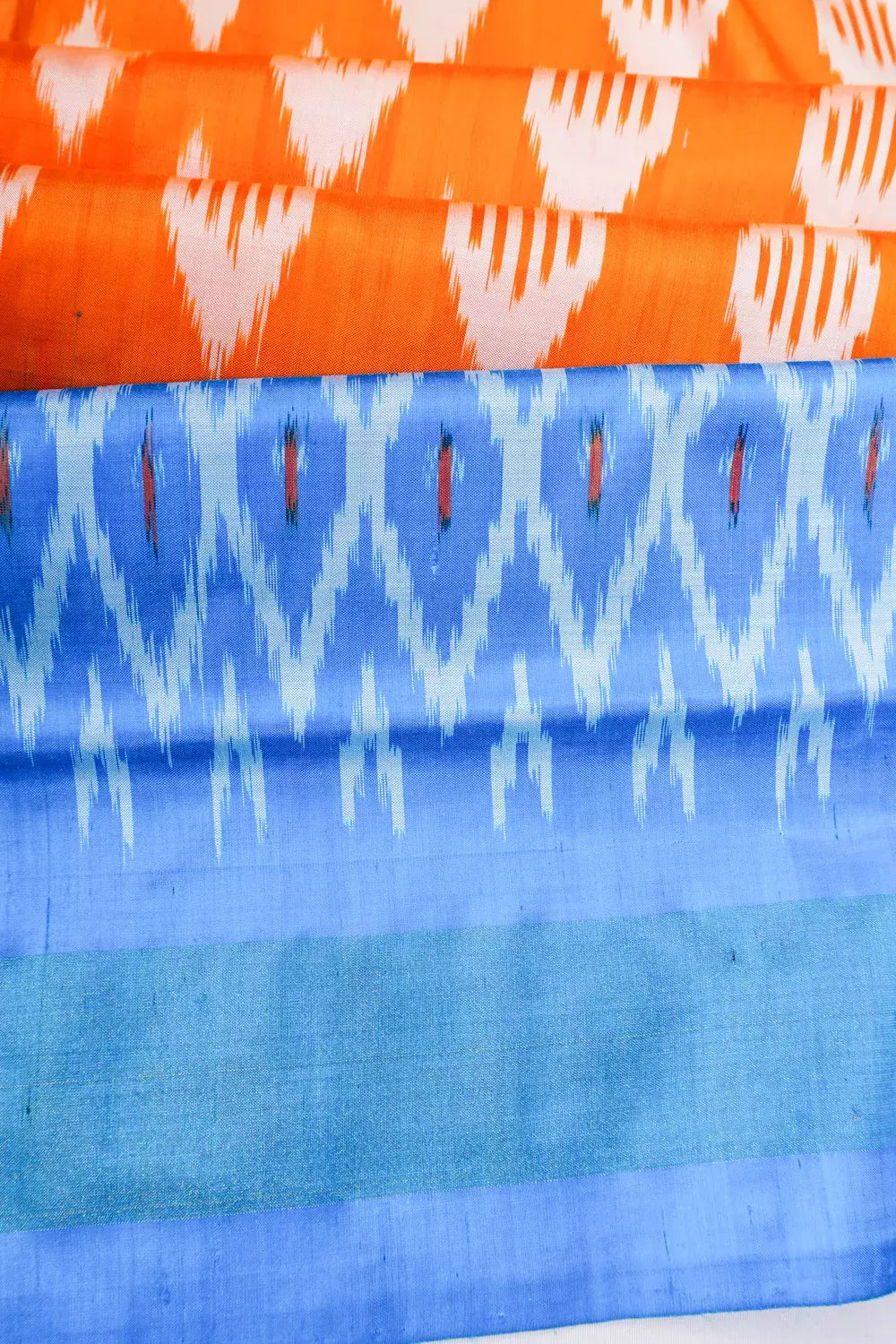 Pochampally Silk Ikat Orange Saree