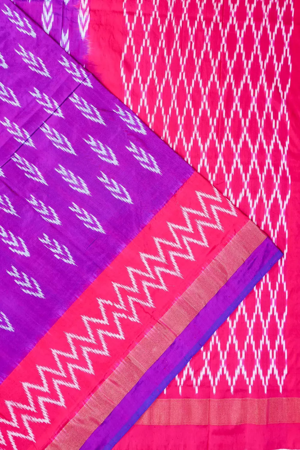 Pochampally Silk Ikat Violet Saree