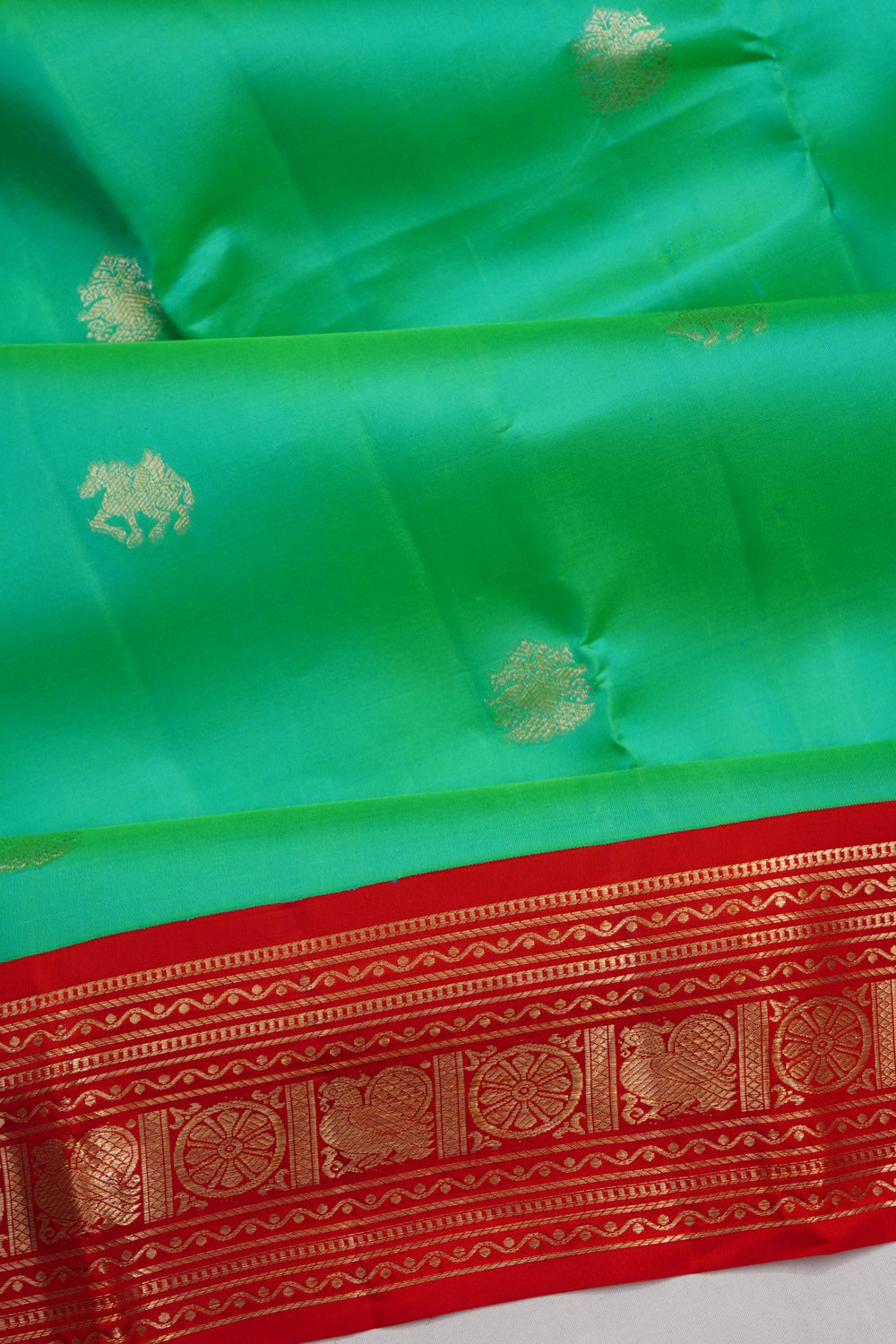 Taranga Kanchi Silk Butta Sea Green Saree