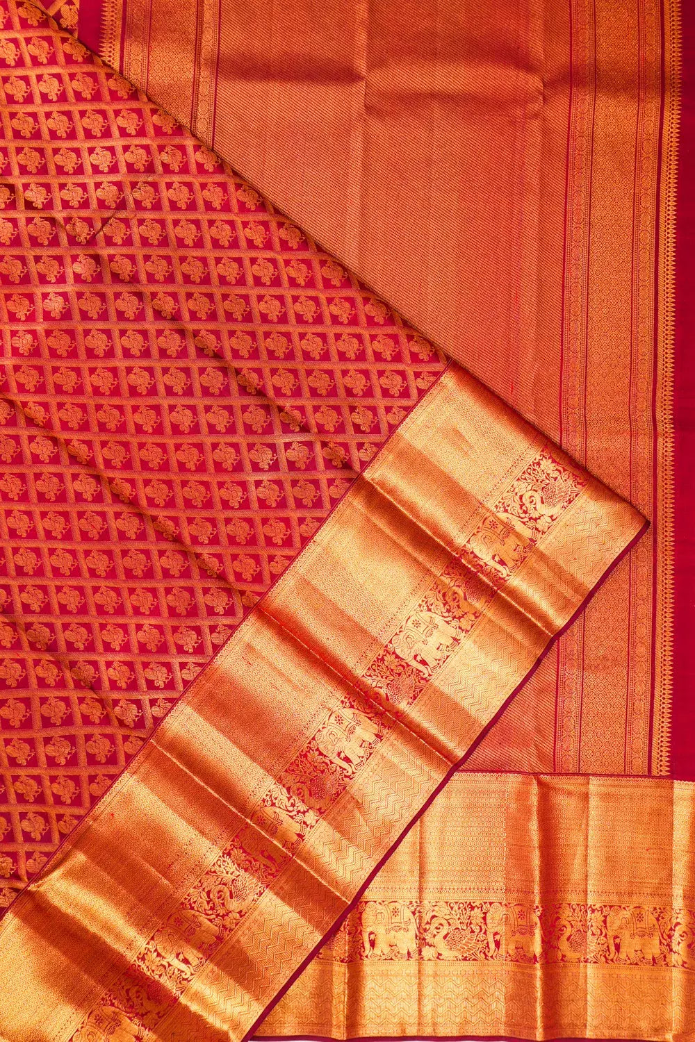 Dharmavaram Silk Brocade Red Saree