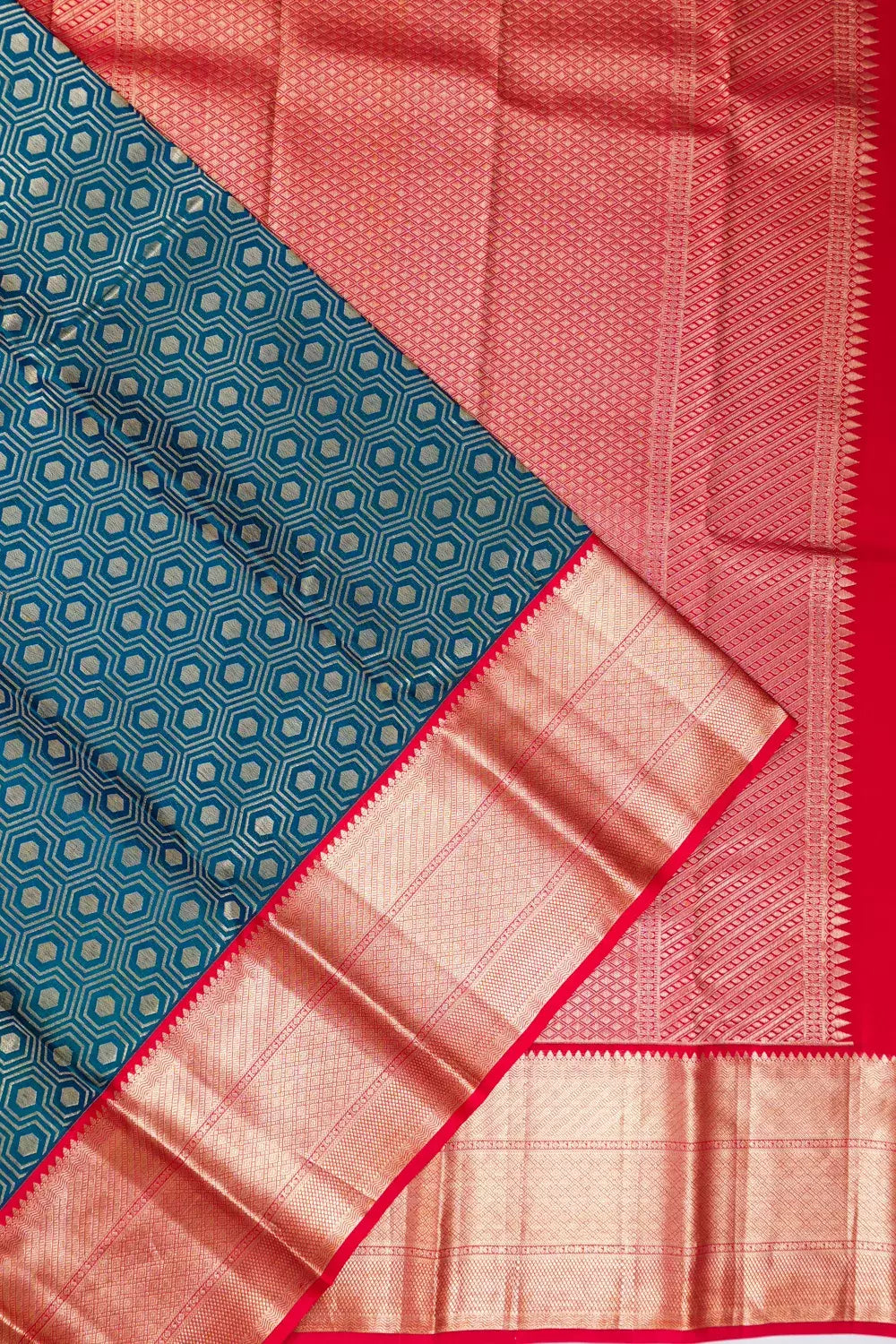 Dharmavaram Silk Brocade Blue Saree