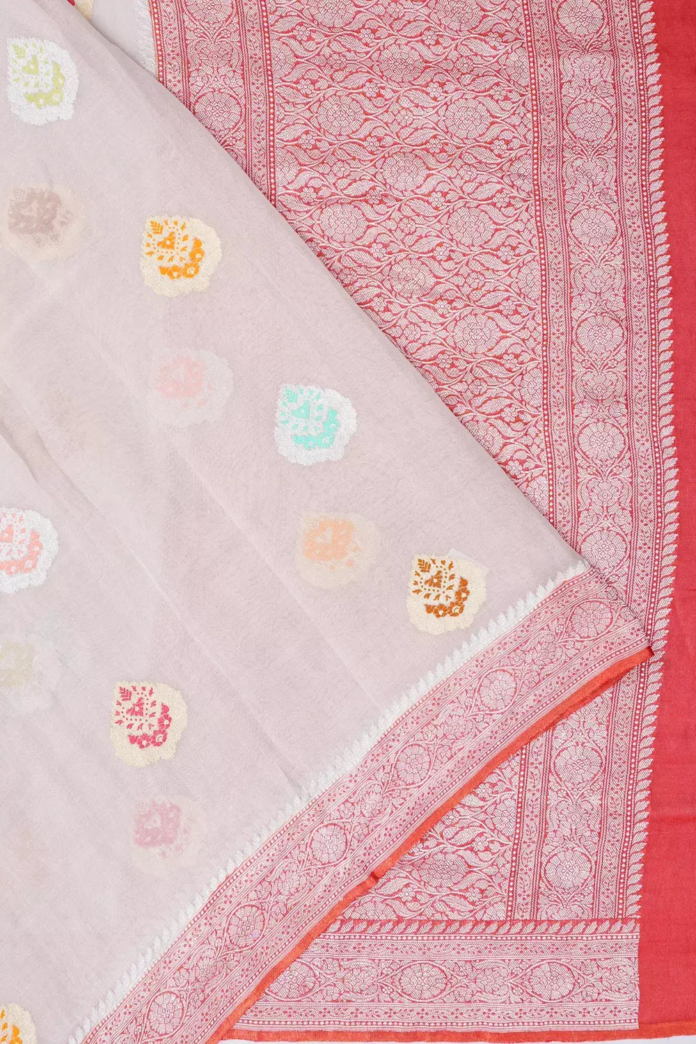 Banarasi Georgette Butta Off White Saree