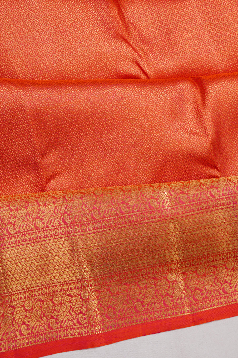 Taranga Kanchi Silk Brocade Red Saree