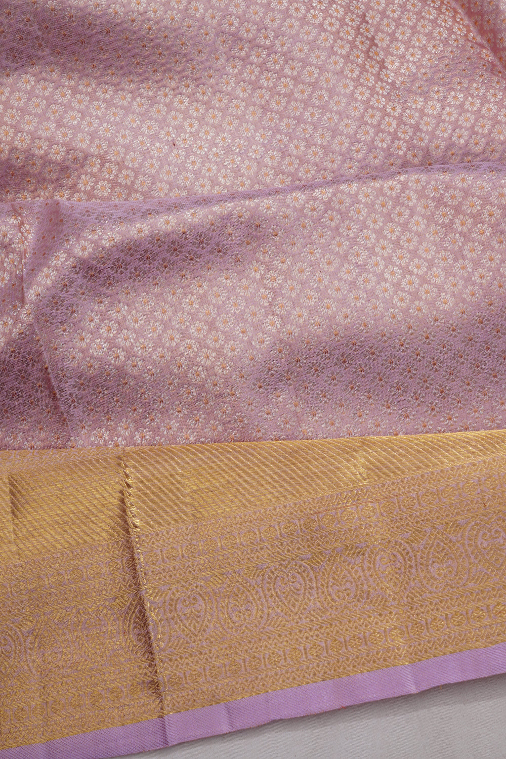 Kanchipuram Silk Brocade Lavender Saree