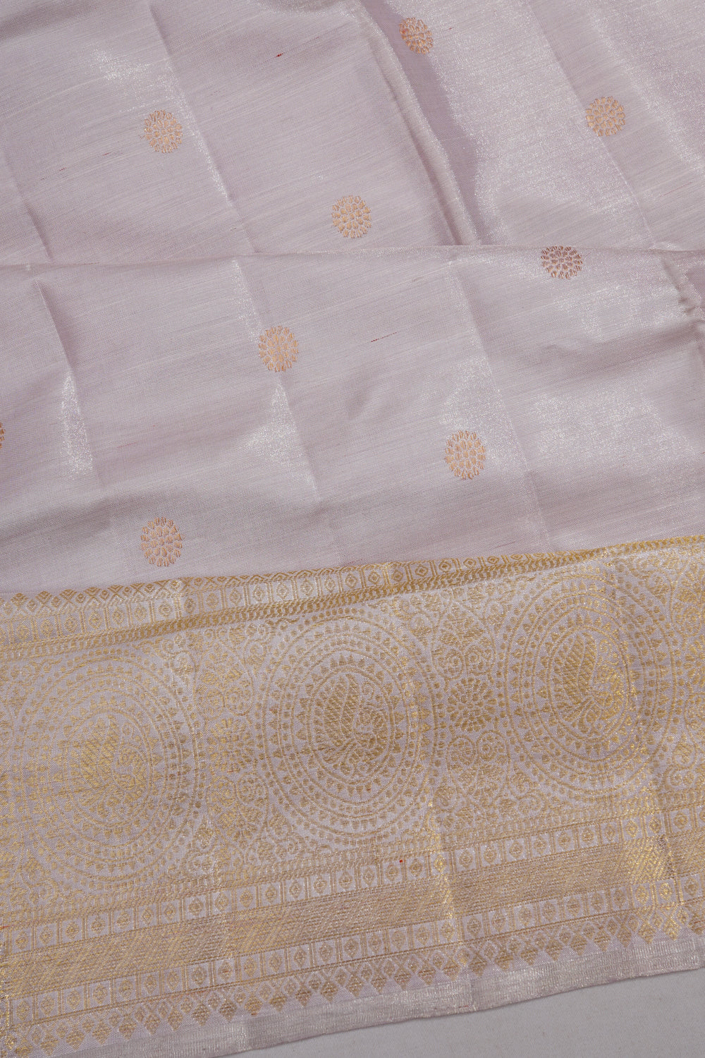 Kanchipuram Silk Tissue Butta Lavender Saree