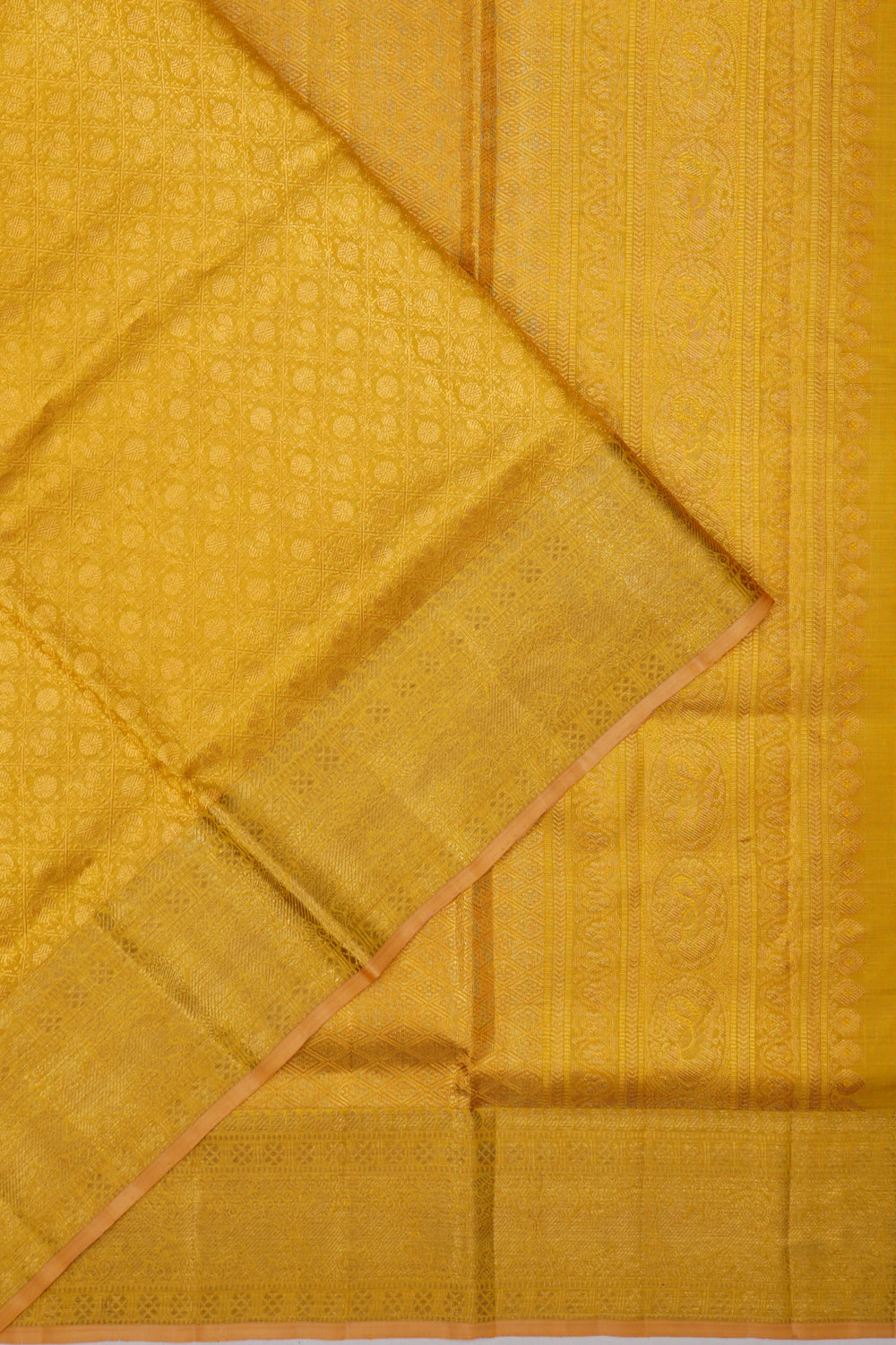 Kanchipuram Silk Tissue Brocade Gold Saree