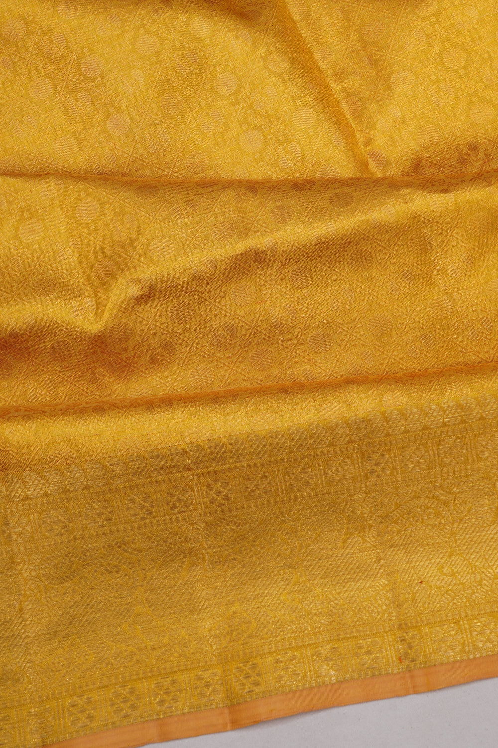 Kanchipuram Silk Tissue Brocade Gold Saree