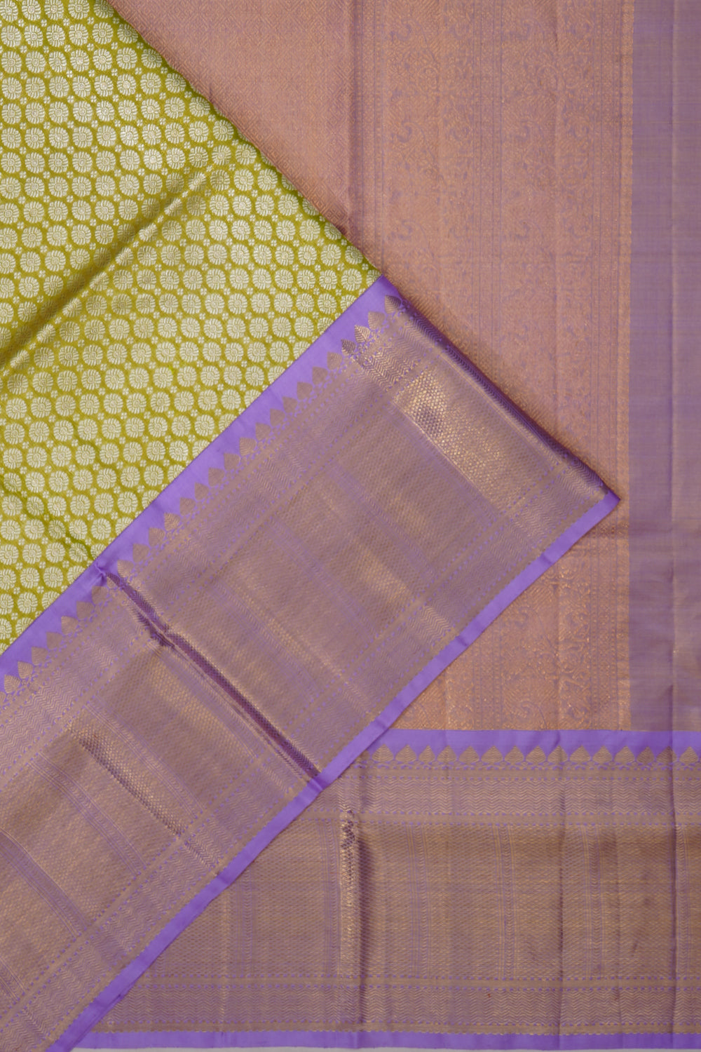 Kanchipuram Silk Tissue Brocade Mehendi Green Saree