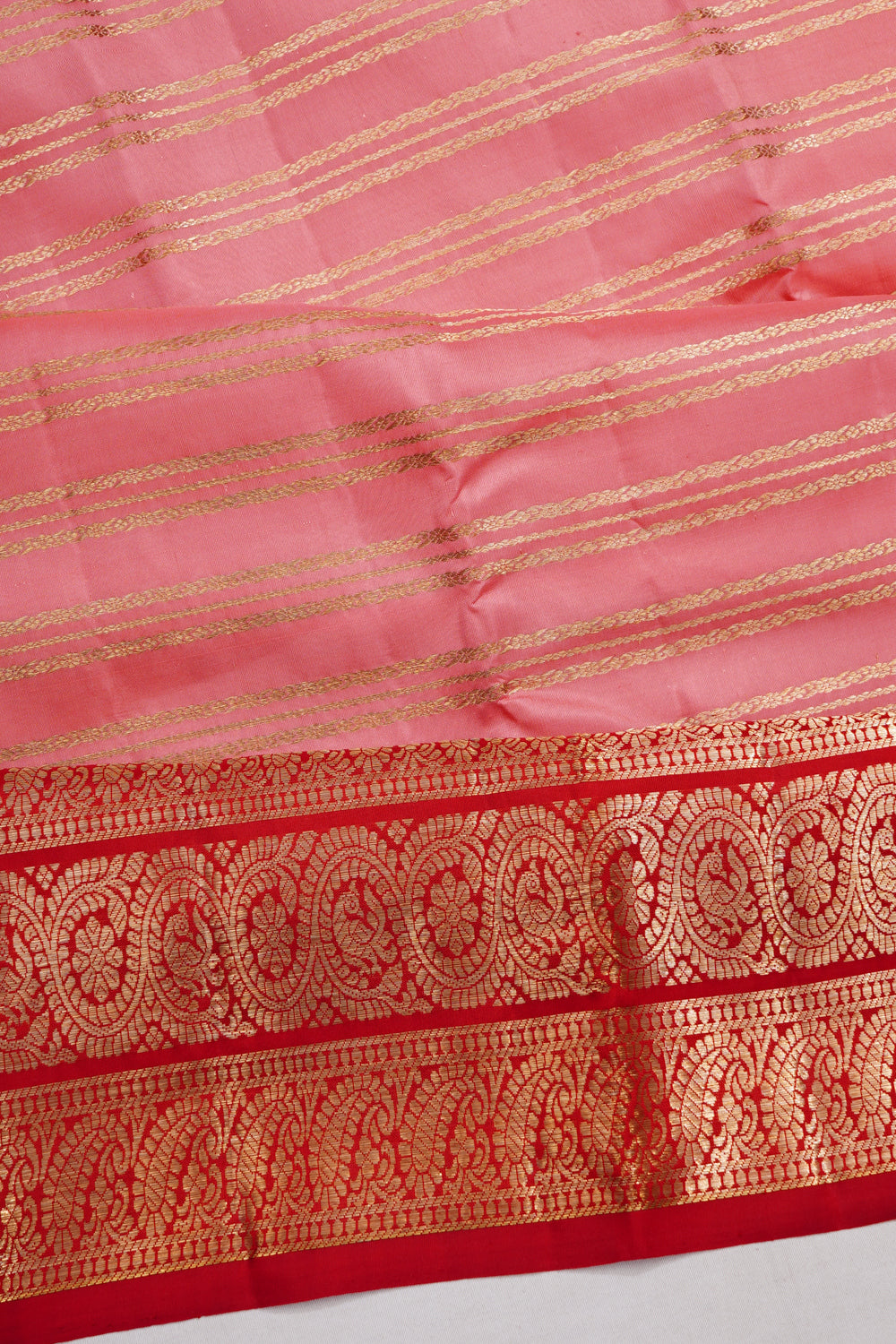 Kanchipuram Silk Lines Pink Saree