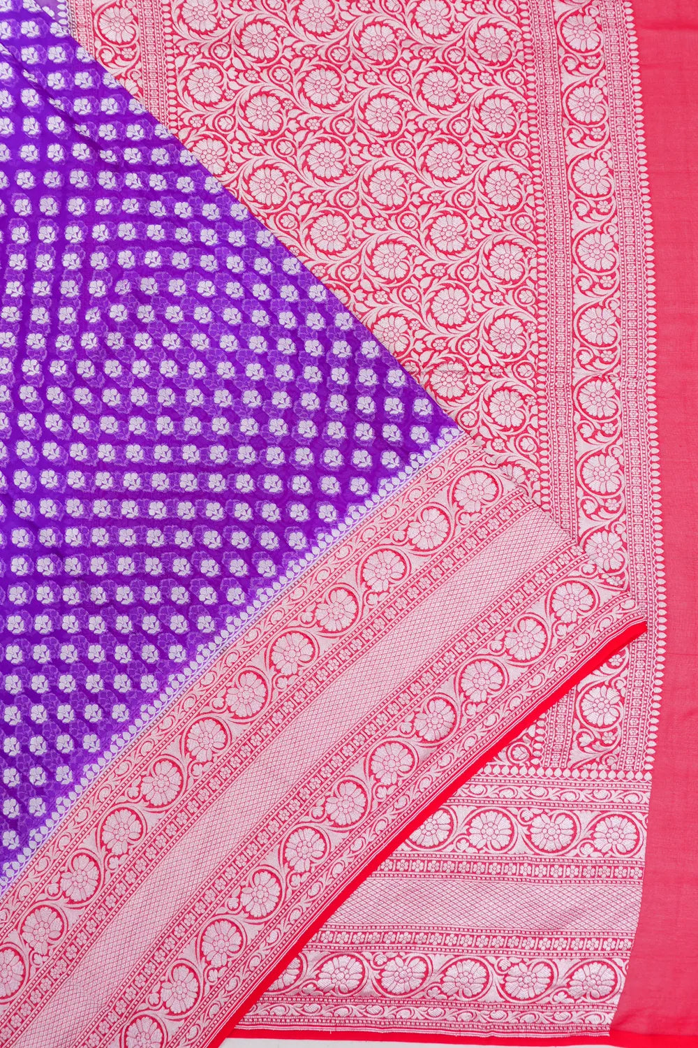 Vaanya Banaras Georgette Brocade Purple Saree