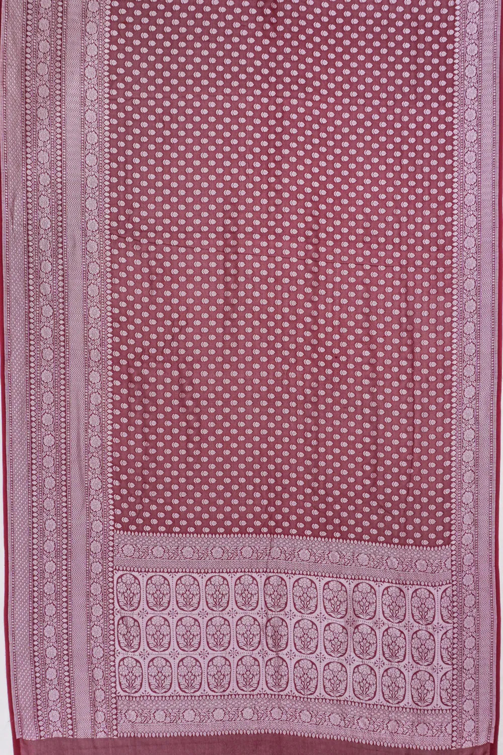 Vaanya Banaras Georgette Brocade Brown Saree