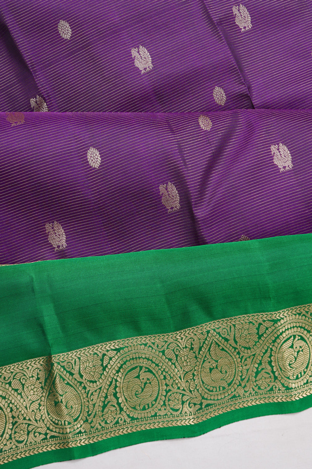 Dharmavaram Silk Lines And Butta Purple Saree