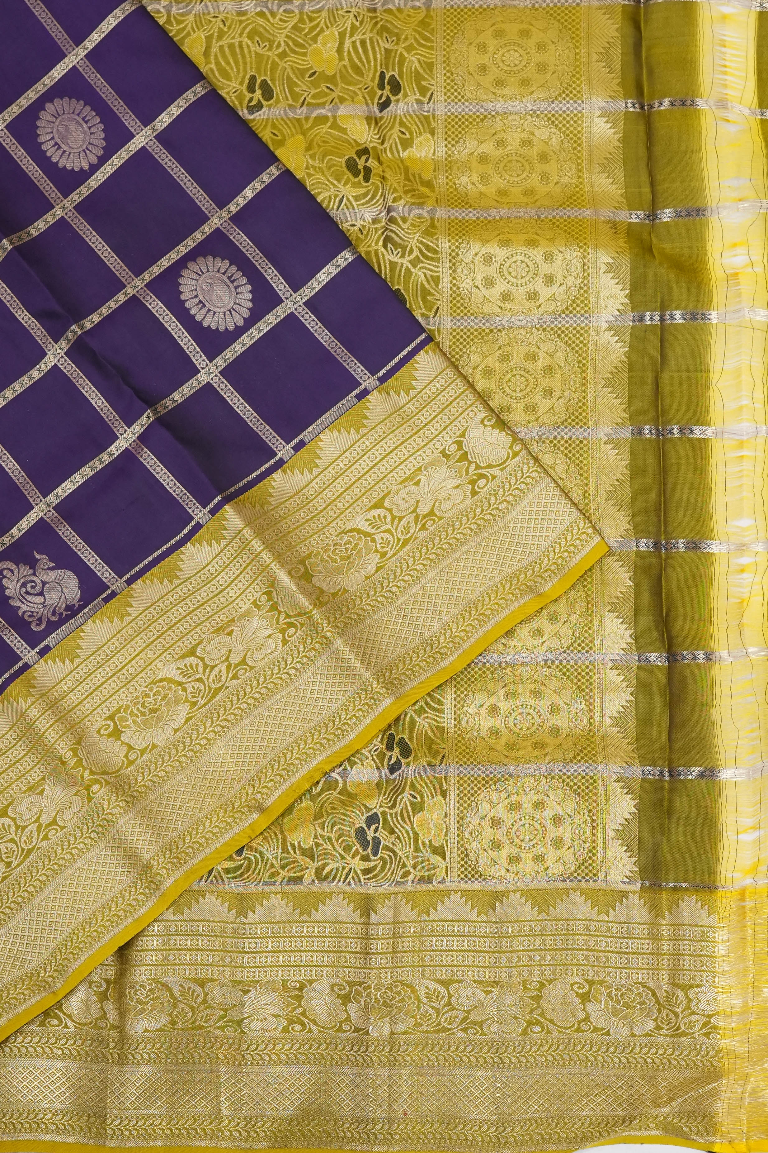 Soft Silk Butta Checks And Butta Blue Saree