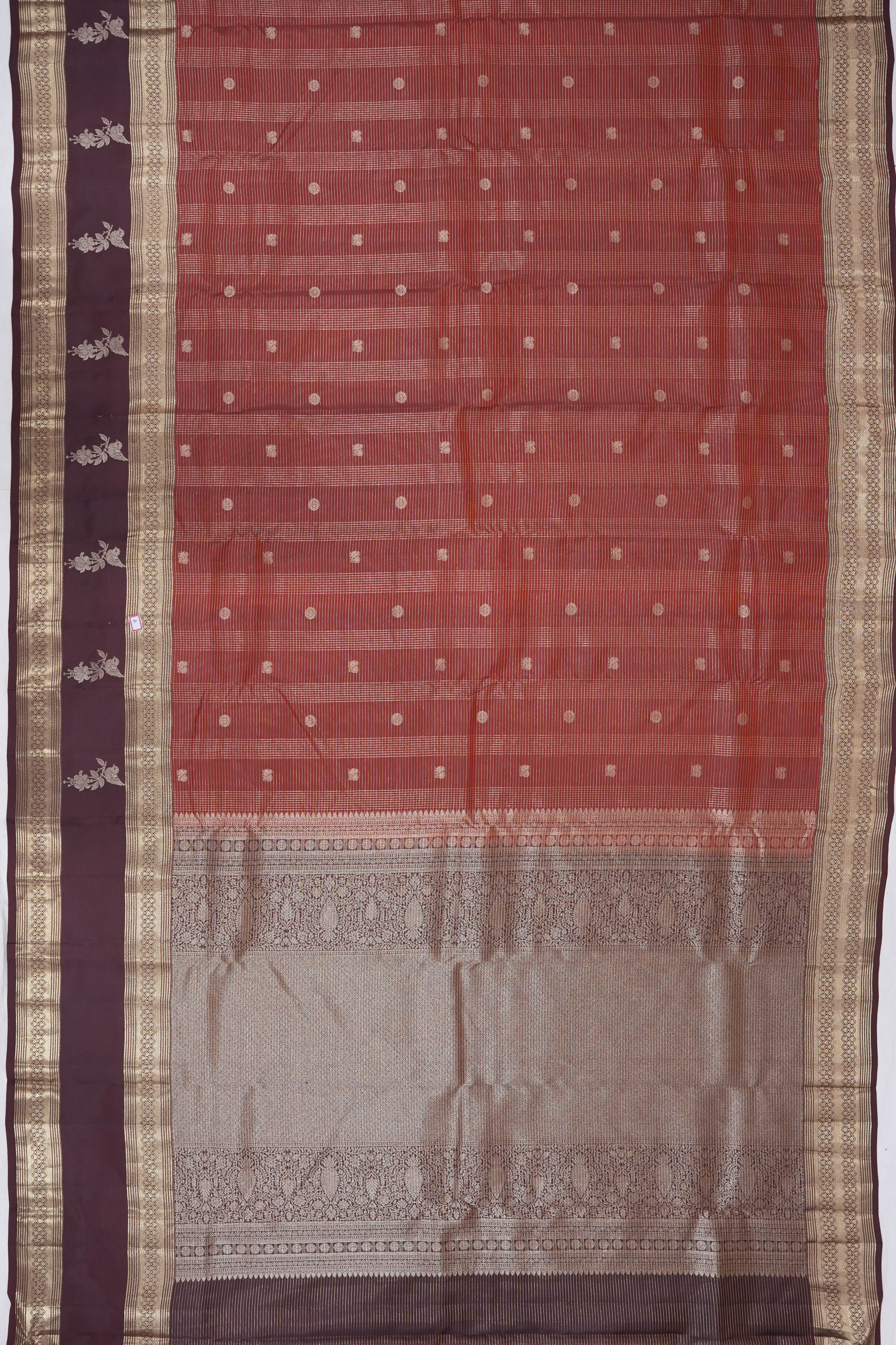 Soft Silk Butta Checks And Butta Maroon Saree
