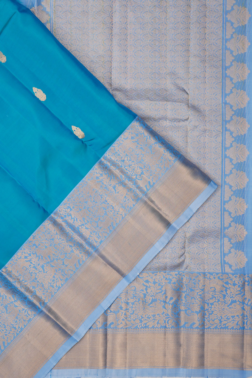 Dharmavaram Silk Brocade Blue Saree