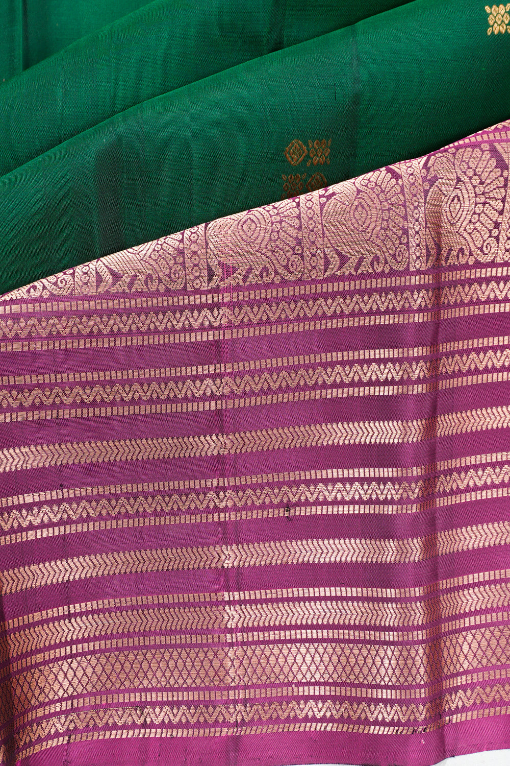 Taranga Kanchi Silk Butta Green Saree
