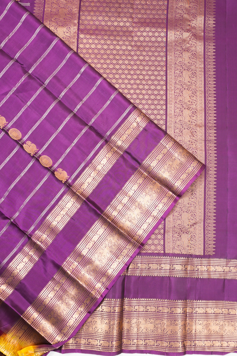Taranga Kanchi Silk Lines And Butta Purple Saree