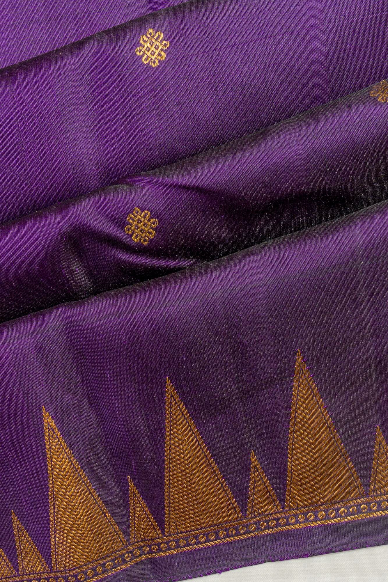 Gadwal Silk Butta Purple Saree